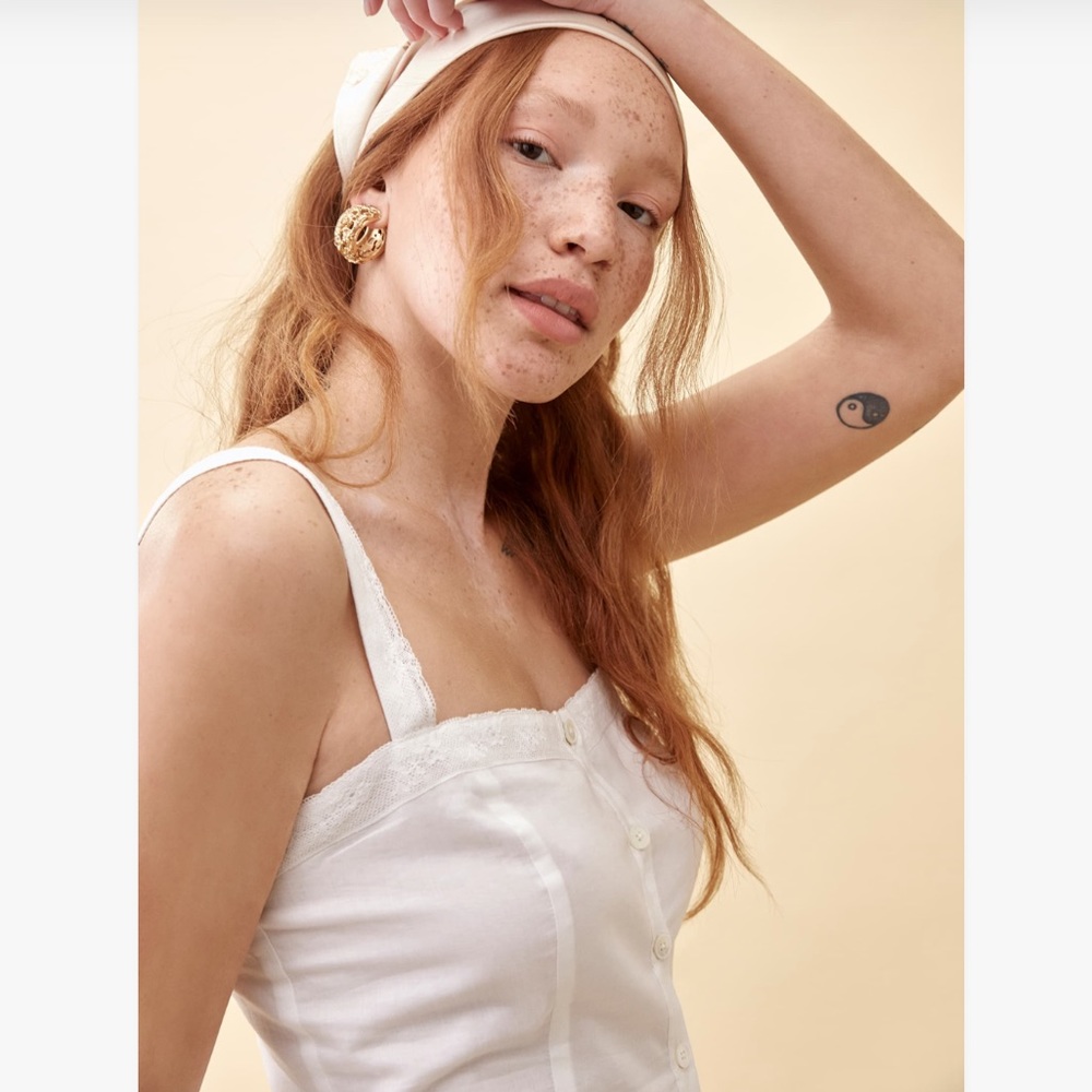 Reformation Dianne Dress in Ivory NWT 6 - Picture 3 of 13
